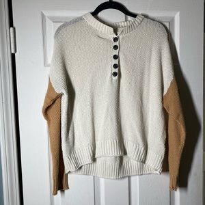 American Eagle colorblock henley sweater